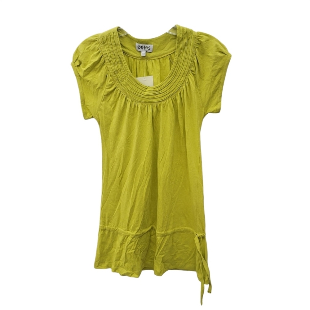 NWT Ethos Paris Yellow Green Women's Mini Dress